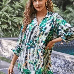 Cupshe Summer Shirt Beach Floral Button Down